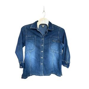 Shaver Lake 20W Button-Up and Zipper Pockets Denim Jeans Shirt Jacket
